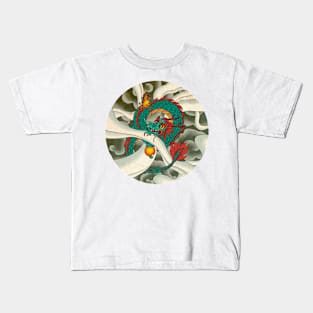 Minhwa: Asian Dragon with Magic Pearl E Type (Korean traditional/folk art) Kids T-Shirt